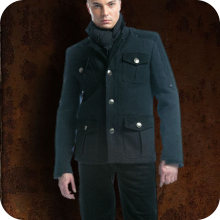мужское милитари пальто